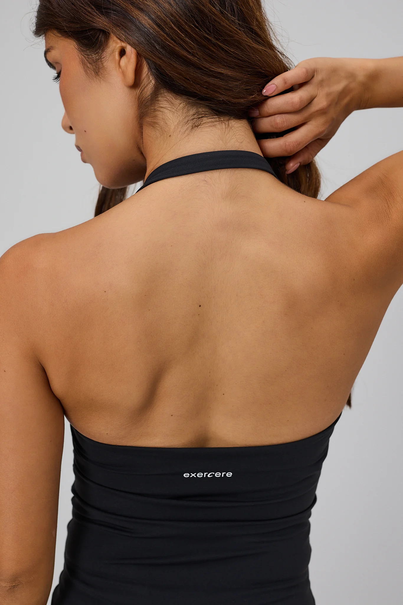 Scrunch Halter Tank Top - Black - Image 8