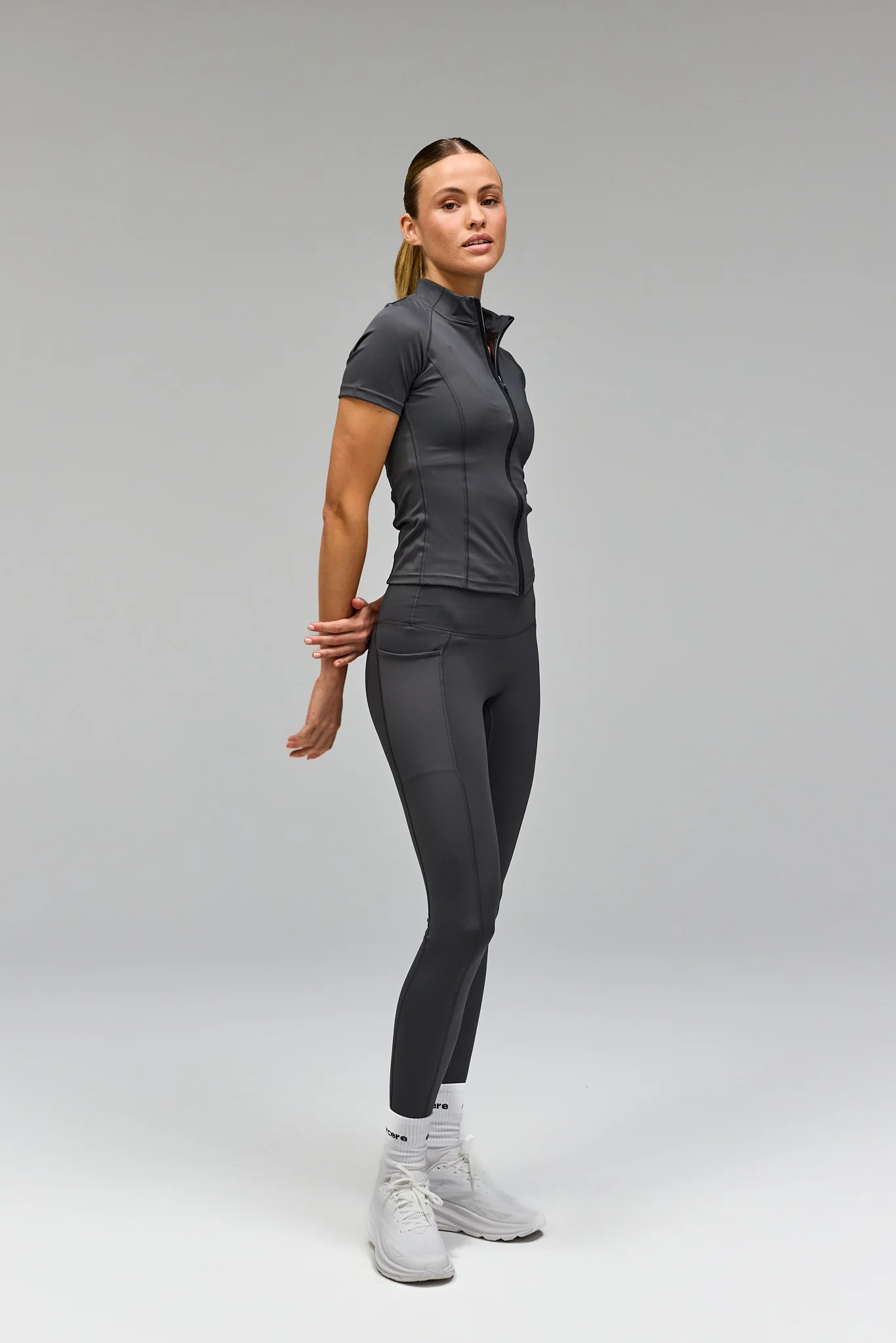Active Short Sleeve Blouse - Slate Grey - Image 10