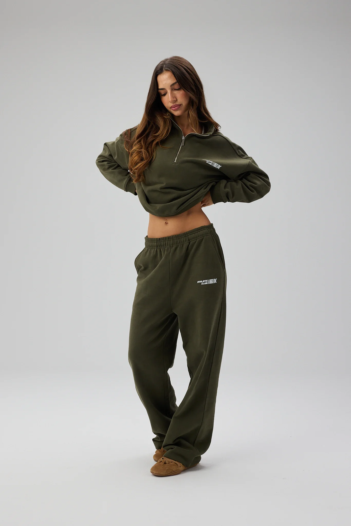 Straight Leg Sweatpants - Forest Green - Image 2