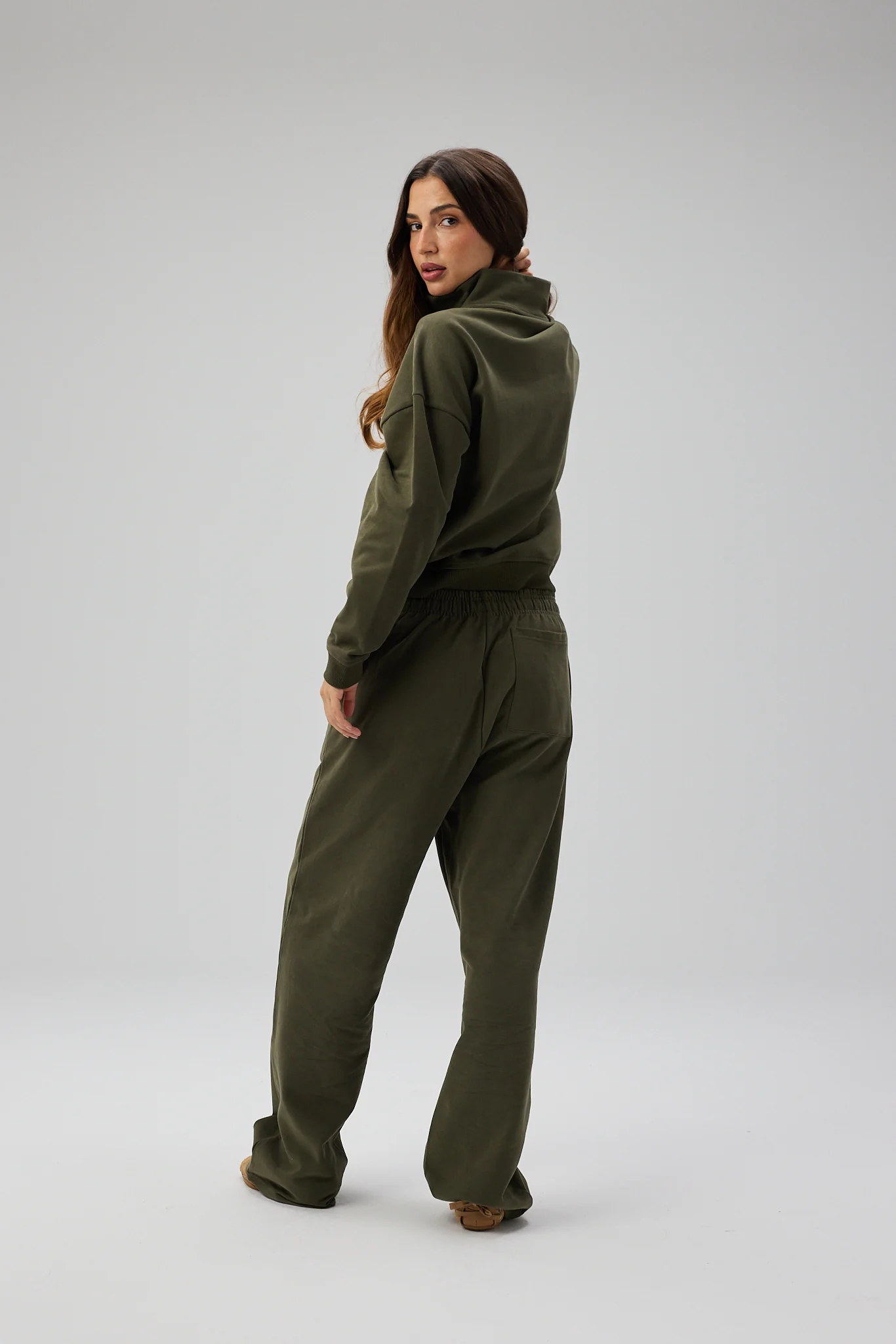 Straight Leg Sweatpants - Forest Green - Image 7