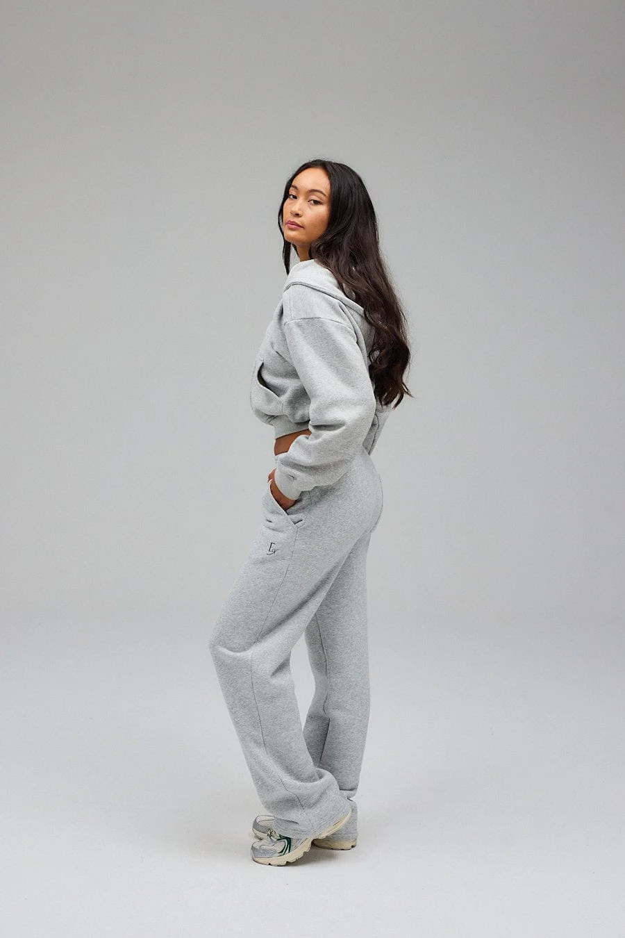 Wide Sweatpants - Grey Melange - Image 5